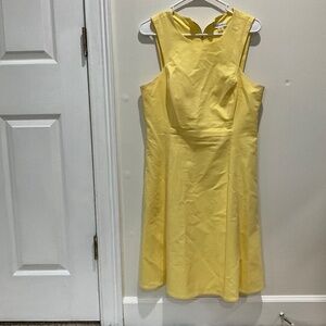 Calvin Klein Yellow Pleated Dress